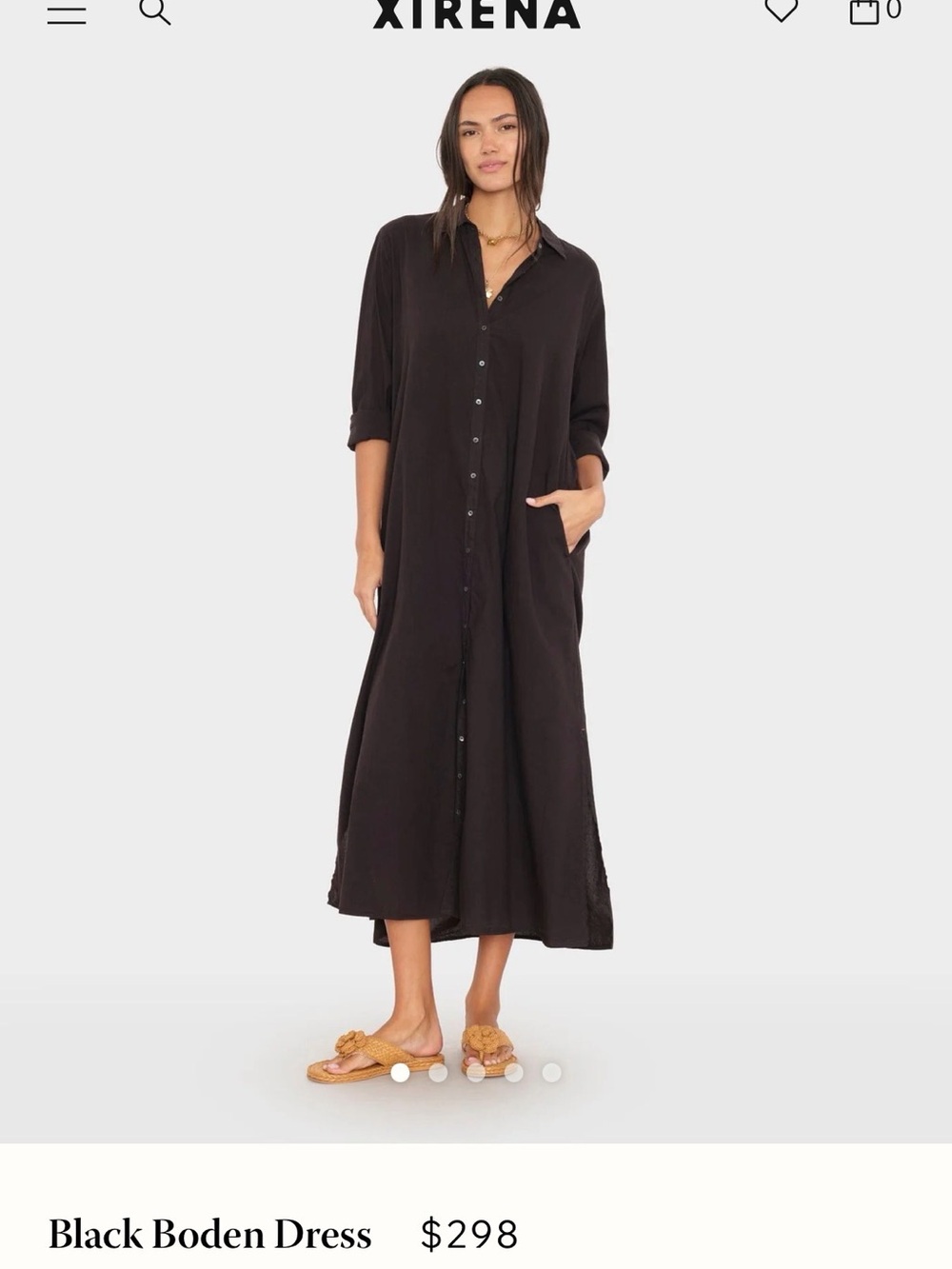 XiRENA Black Button-Down Maxi Shirt Dress